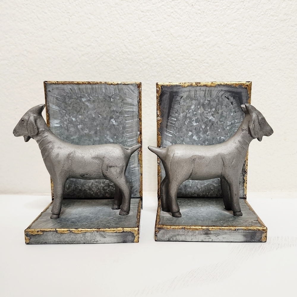 Hearth & Hand Goat Galvanized Bookends